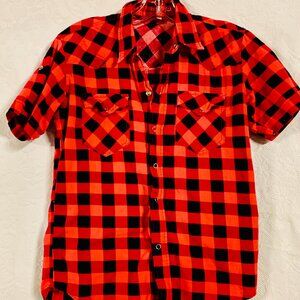 Red/Black Checkered Buttion up shirt (KM0120)